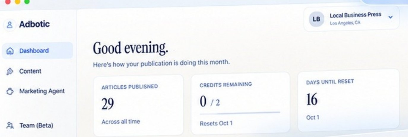 Adbotic publisher dashboard